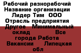 Рабочий-разнорабочий › Название организации ­ Лидер Тим, ООО › Отрасль предприятия ­ Другое › Минимальный оклад ­ 25 000 - Все города Работа » Вакансии   . Липецкая обл.